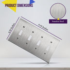 ENERLITES Toggle Light Switch Metal Wall Plate, Silver, UL Listed