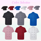 Custom Chef Coat Men Women Personalized Chef Jacket＆Hat with Logo Name Text Customized Chef's Uniform Short Sleeve