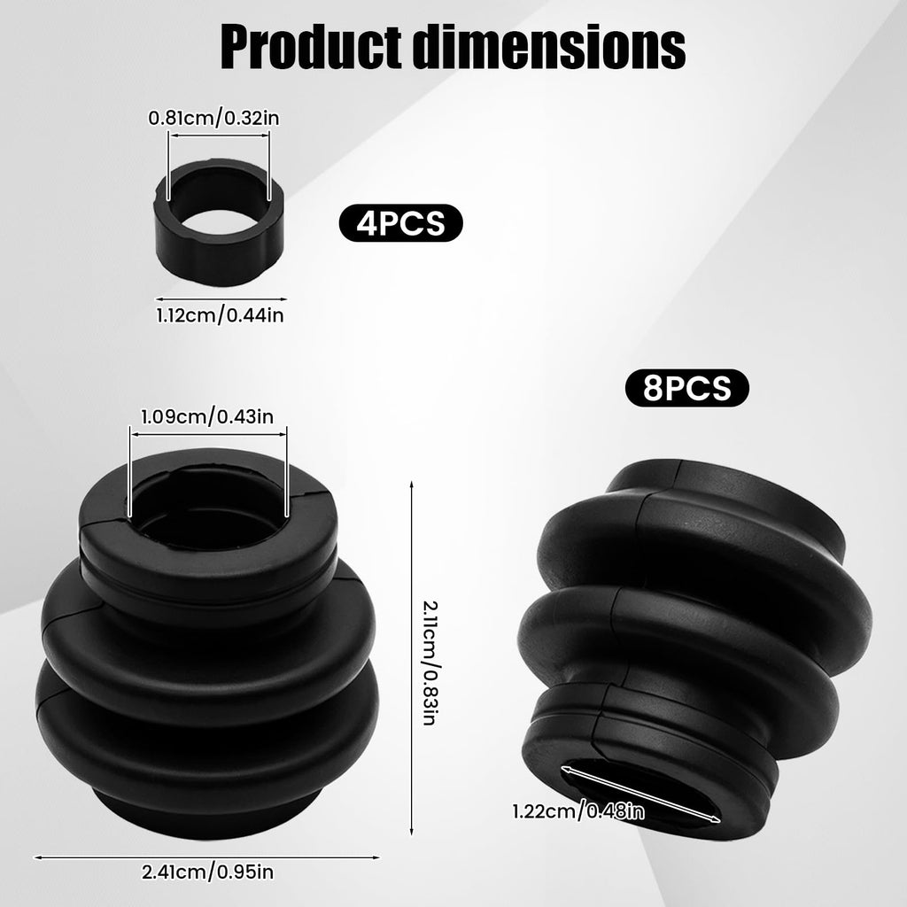 12 PCS Brake Caliper Pins Bushing Kit, Caliper Pin Boot Kit with O-ring