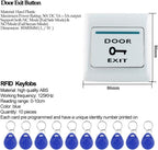 Outdoor Door Access Control System Kit IP68 Waterproof RFID Keypad Card Reader + Power Supply + Door Exit Button