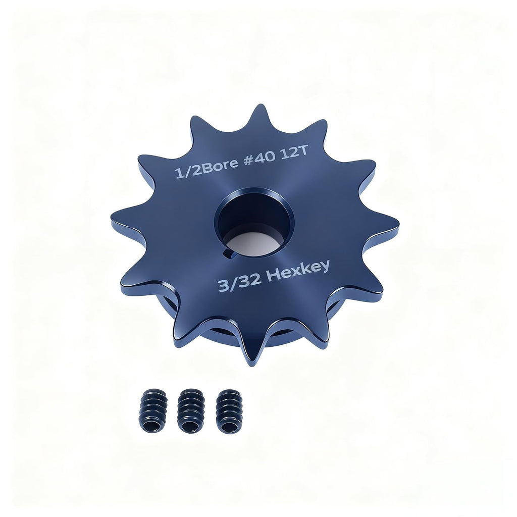 #40 Sprocket 12T 1/2" Bore Hardened Black Oxide