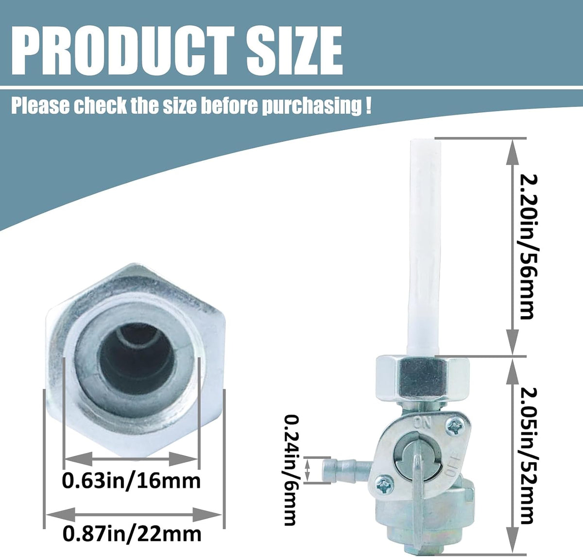 Suptizizkz M16x1.5mm Generator Petcock Fuel Gas Tank Switch Shut Off Valve Compatible with Predator Generac DuroMax Powermate Gasoline Generator Replacement Parts