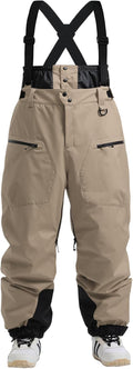 Mens Womens Baggy Snowboard Pants Ski Bibs Overalls Waterproof | 100% Polyester, 15K Waterproof, 10K Breathable