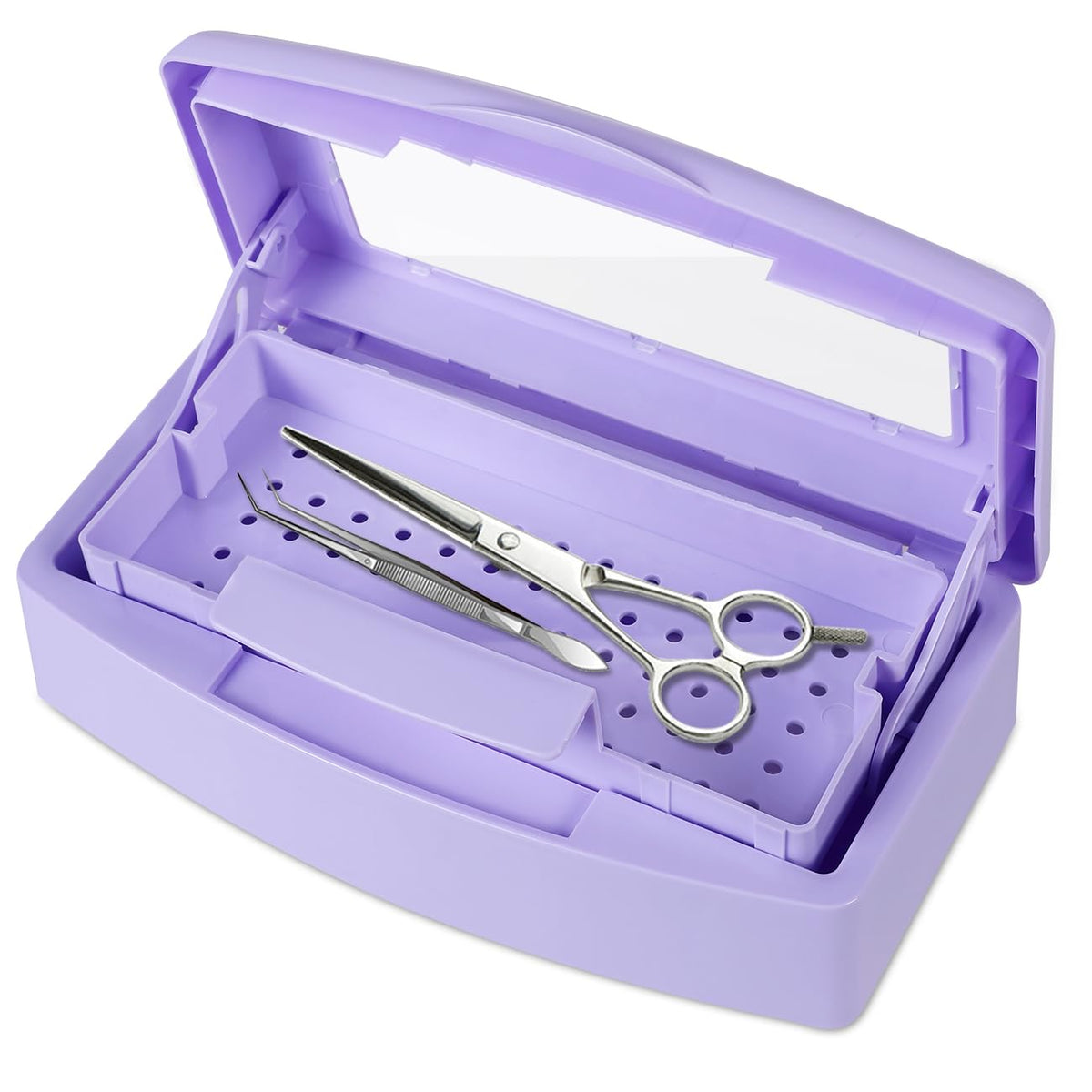 Nail Tool Sterilizer Box Disinfectant Jar Plastic Disinfectant Container Suitable for Nail Tools Hair Salons Beauty