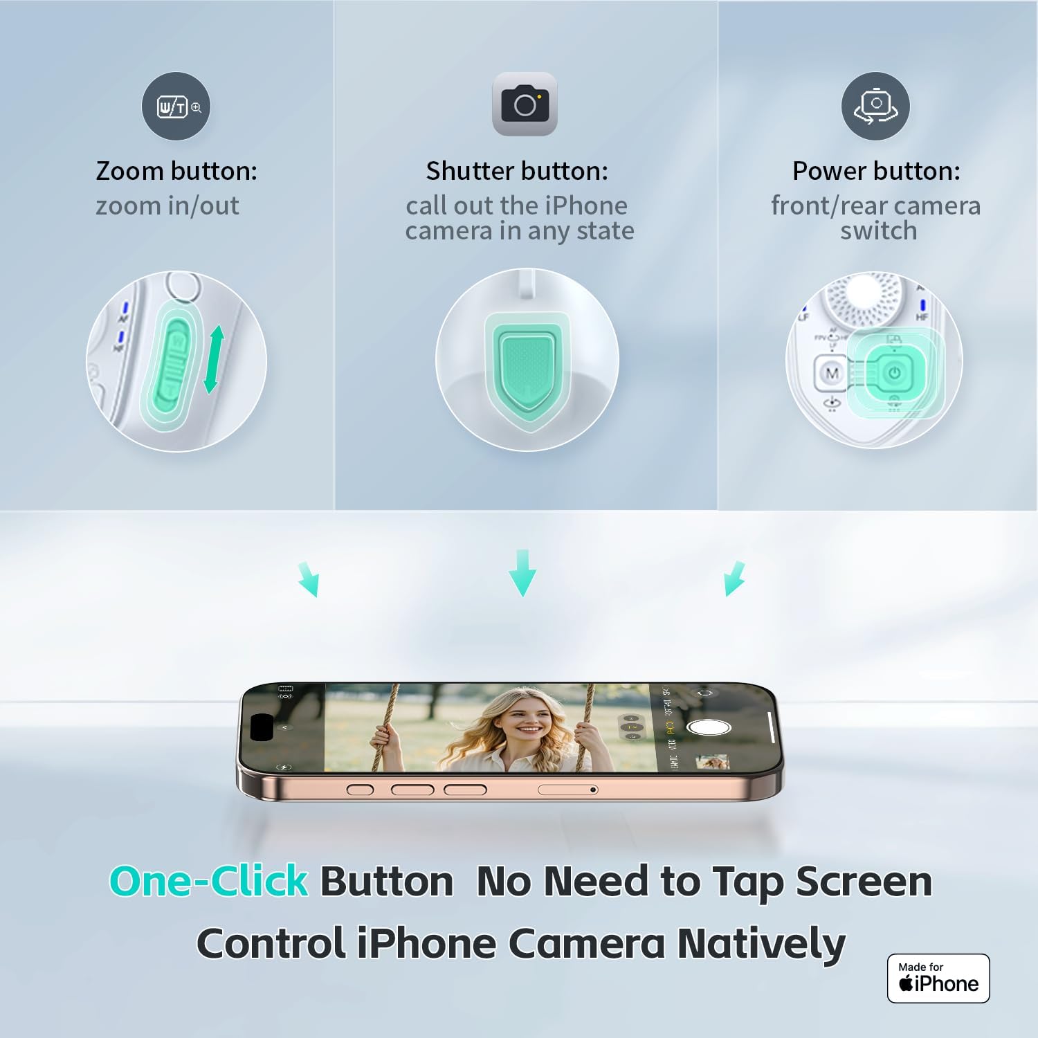 MOGO Only for iPhone, Gimbal Stabilizer for iPhone, [MFi Certified] Phone Gimbal with 360 Degree Face Tracking for