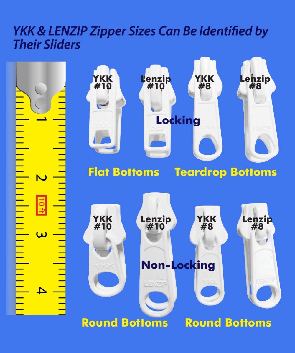 EZ-Xtend Lenzip #10 Separating Zipper, Dbl Plastic Lock Pull (Black, 18")