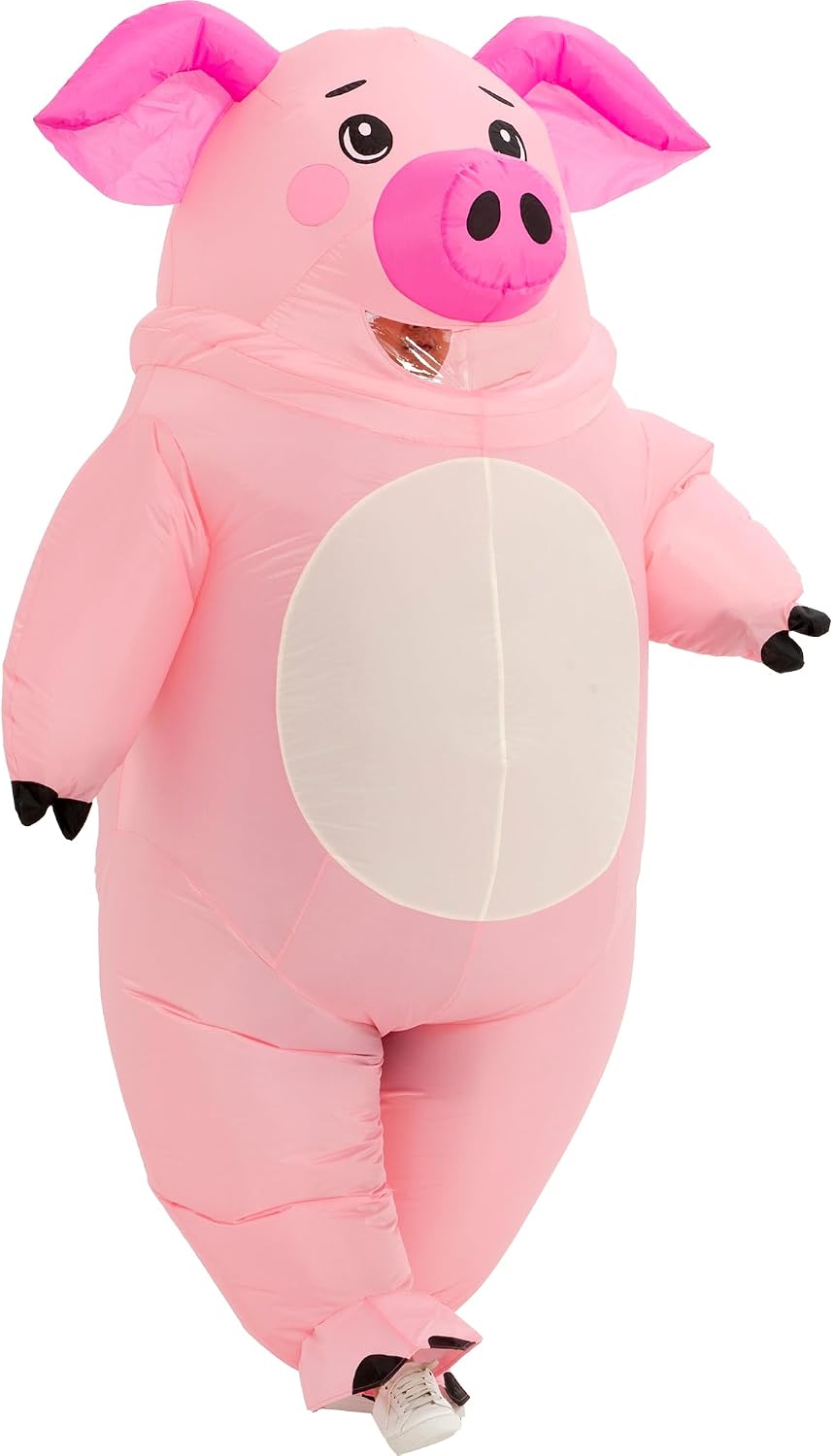 Halloween Inflatable Costume Adult,Blow Up Full Body Pig Suit Men Women