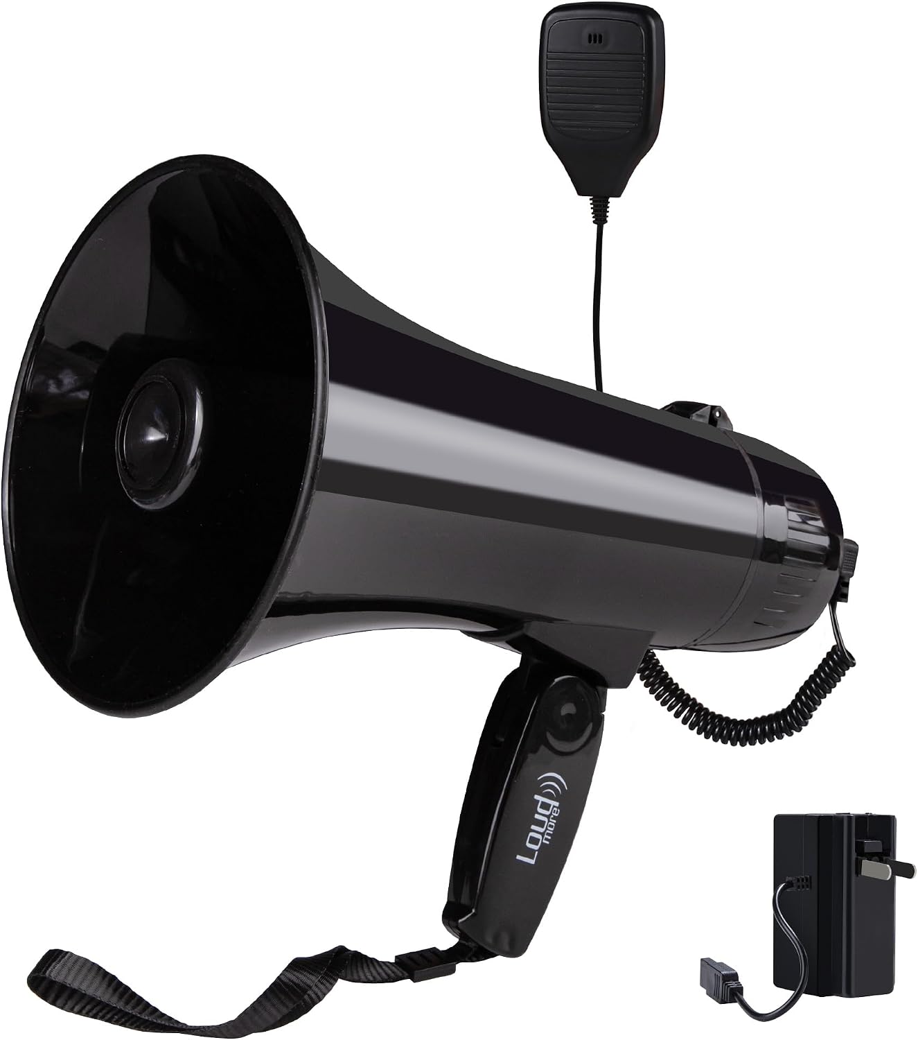 Portable Megaphone Bullhorn 35 Watt Power Megaphone Speaker with Siren/Alarm Modes, 240S Recording, USB Flash Drive