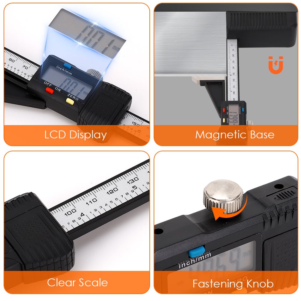 Ejoyous Height Gauge 0-150mm Digital Height Caliper Depth Measuring Tool