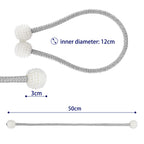 8 Pack Magnetic Curtain Tiebacks with Pearls,Elegant Window Treatment Holdbacks for Heavy Outdoor Drapes (Grey)
