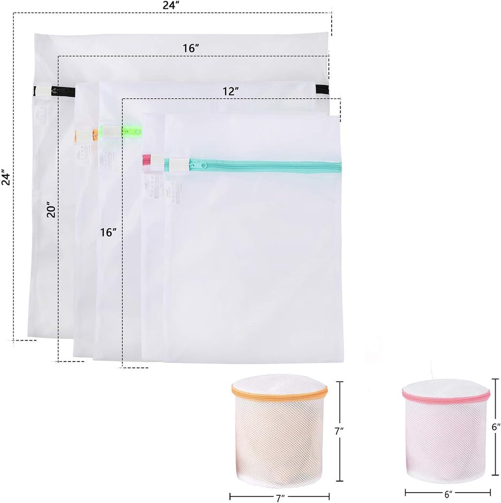 Laundry Bags Mesh Wash Bag for Intimates Lingerie and Delicates,7Pcs(1XL,2L,2M,2 Bra Bags)