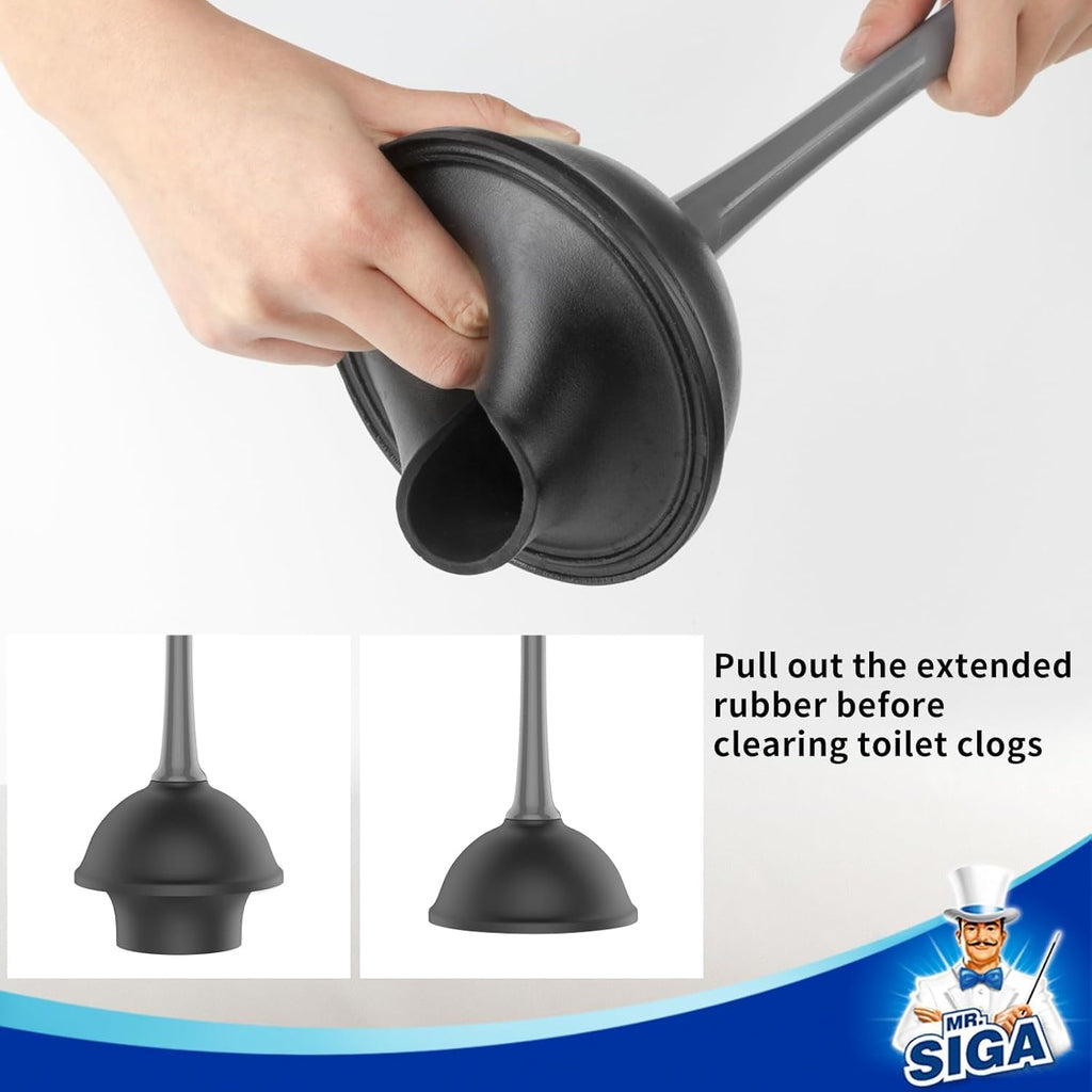 Toilet Plunger and Brush Combo for Toilet Cleaning, Gray, 2 Set | Heavy duty toilet brush and plunger set, toilet
