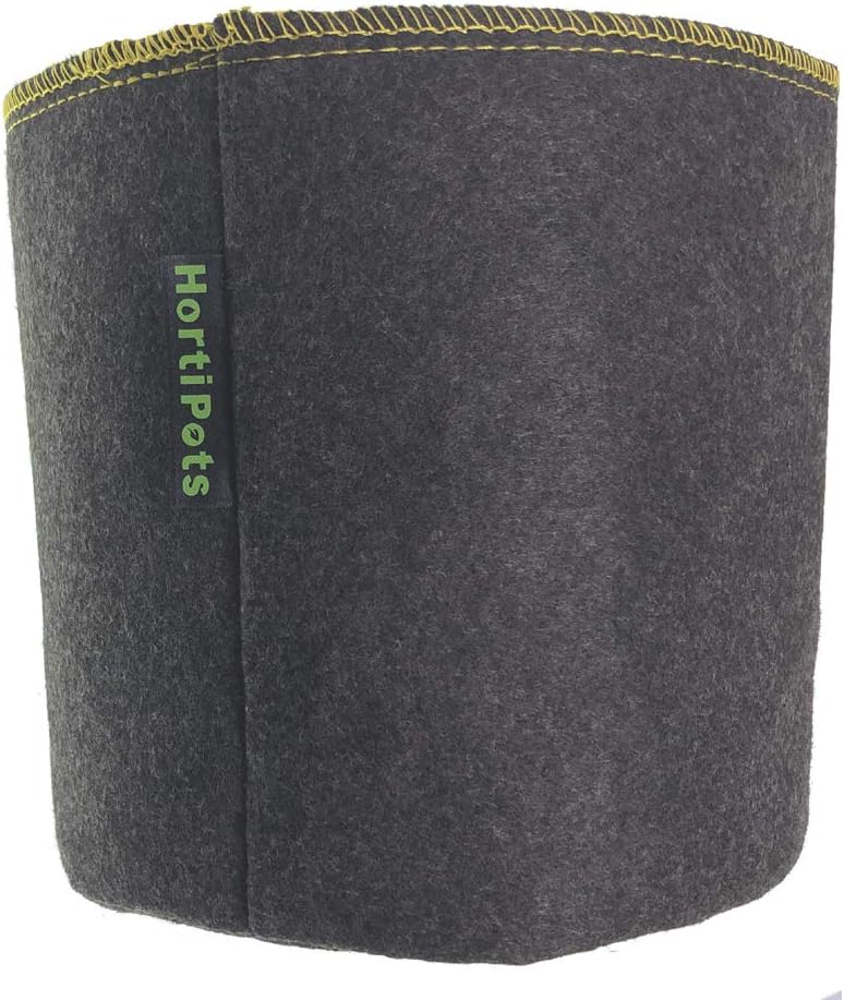 Fabric Pots 1 Gallon Non So Floppy Air Pruning Cloth Grow Bags Black Gray (Pack of 6)