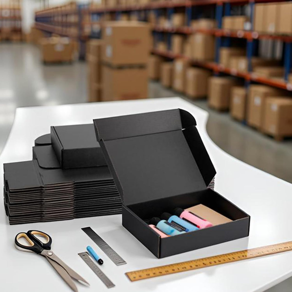 9x6x2 inch Black Shipping Boxes for Small Business- Set of 25