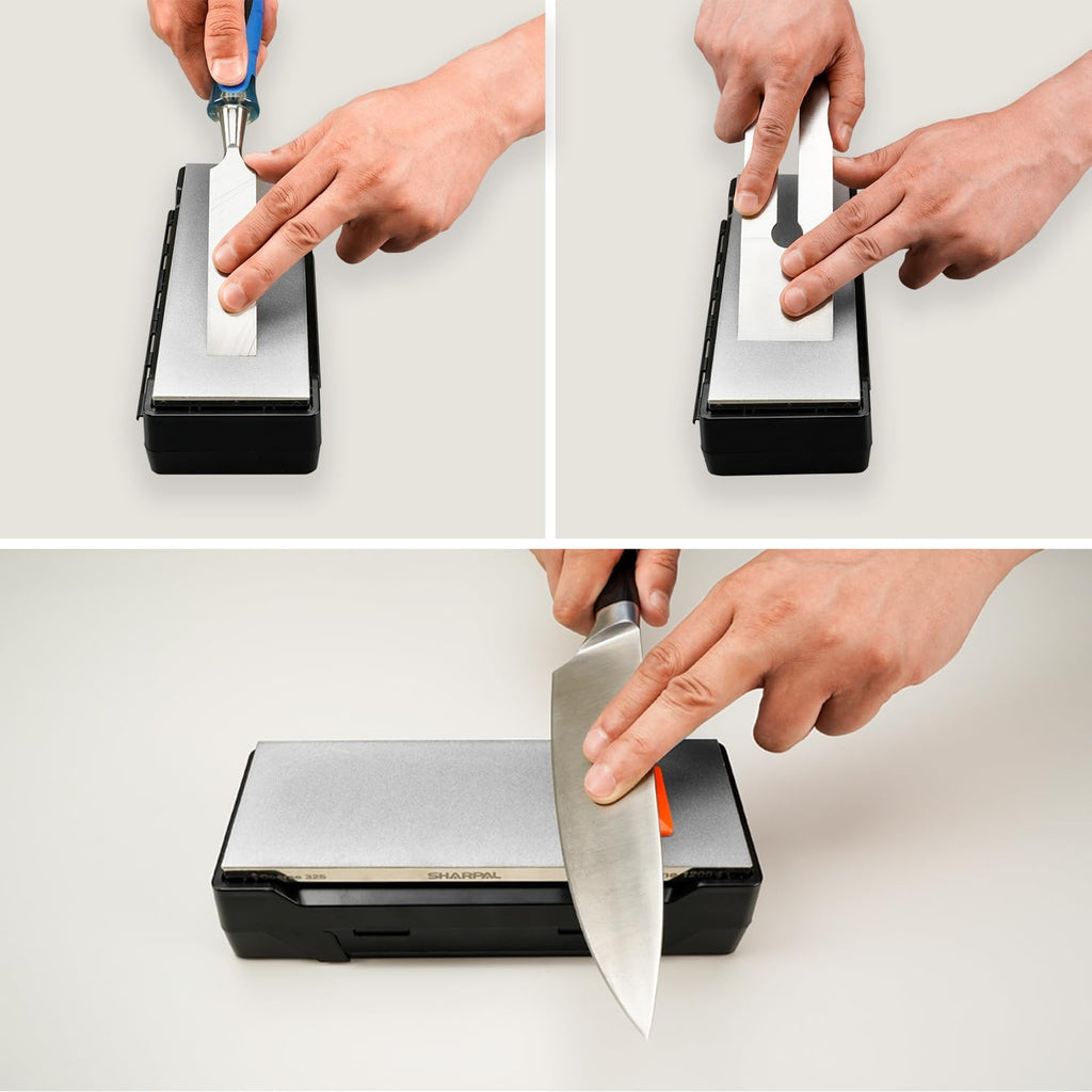 162N Double-sided Diamond Sharpening Stone, 8 in. x 3 in. | Coarse 325 / Extra Fine 1200 Grit, Storage Case with