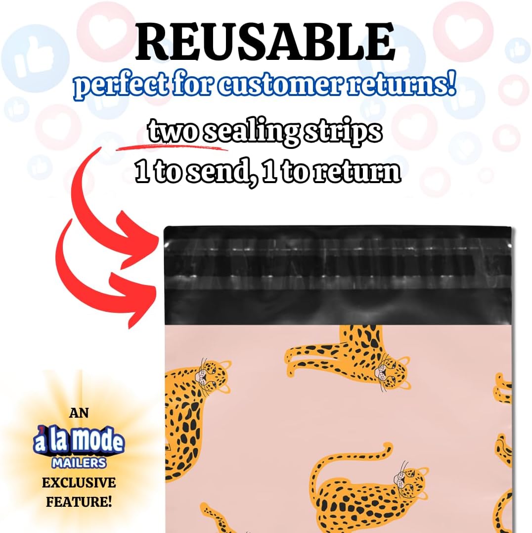 Poly Mailers 10x13 100 Pack | Self-Sealing Shipping Bags Envelopes for Small Business | Waterproof Durable Packaging