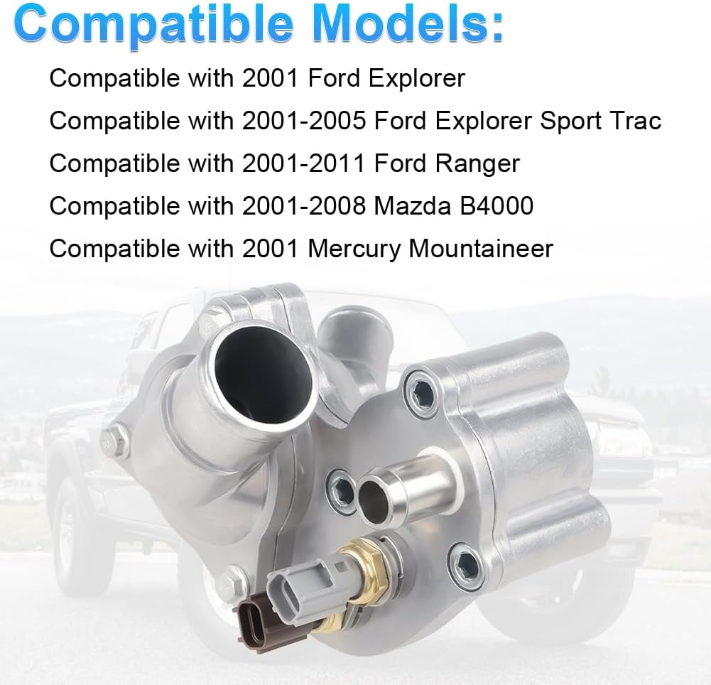 4L5E8A586AB Aluminum Thermostat Housing Compatible with 01-05 Ford Explorer