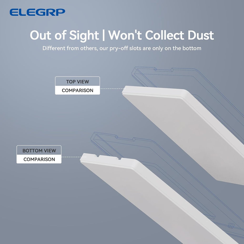 Blank Wall Plate Cover, 1-Gang Screwless Blank Outlet Plate, Mid-Size 4.88" x 3.13" Unbreakable Thermoplastic Blank
