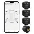 Wireless Bluetooth TPMS with 4 External Sensors for RV Trailer | Tire Pressure Monitoring System with 6 Alert Modes