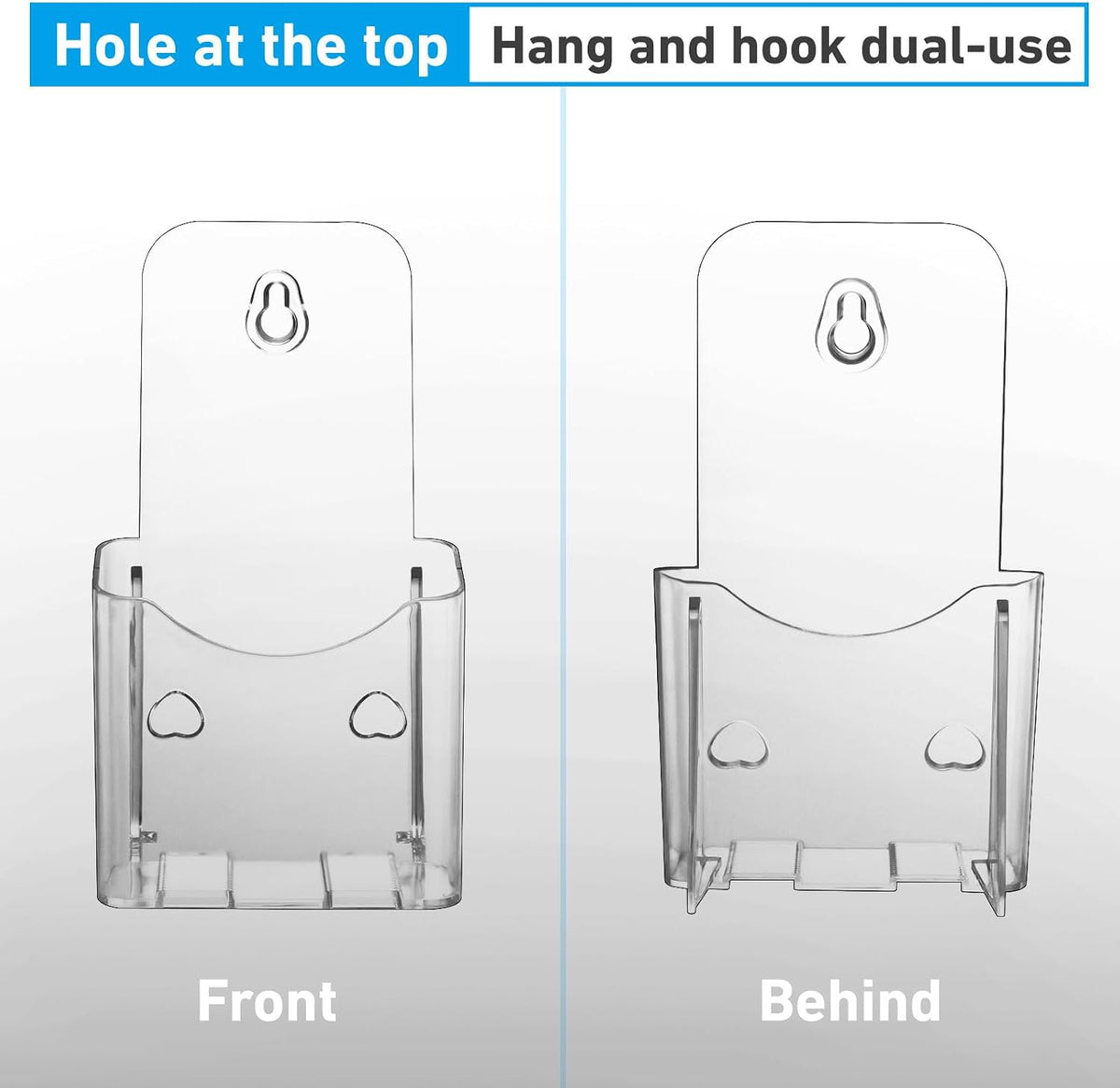 Acrylic Brochure Holder 4 Inches , Clear Flyer Sign Holder, 2 Pack