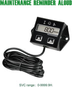 YOOREAL Digital Inductive Tach Hour Meter,RPM Gauge Meter Tachometer
