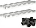 2-Pack 12" x 48" Chrome Additional Wire Shelf for Shelving Units, Replacement Shelves for Wire Rack