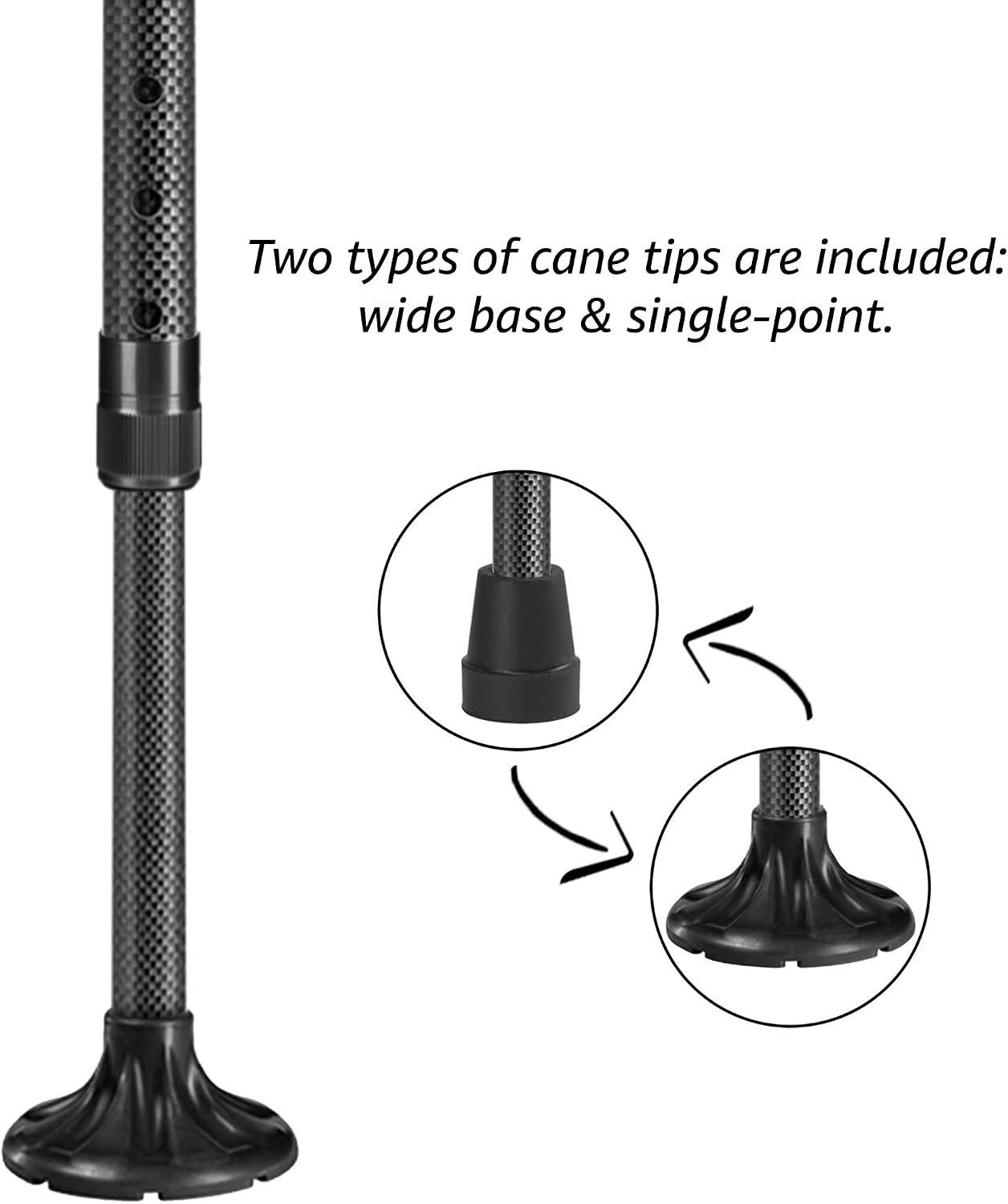 Carbon Fiber Cane - Lightweight, Ergonomic, Adjustable - Walking Canes for Men & Women, Carbon Walking Cane, Cool