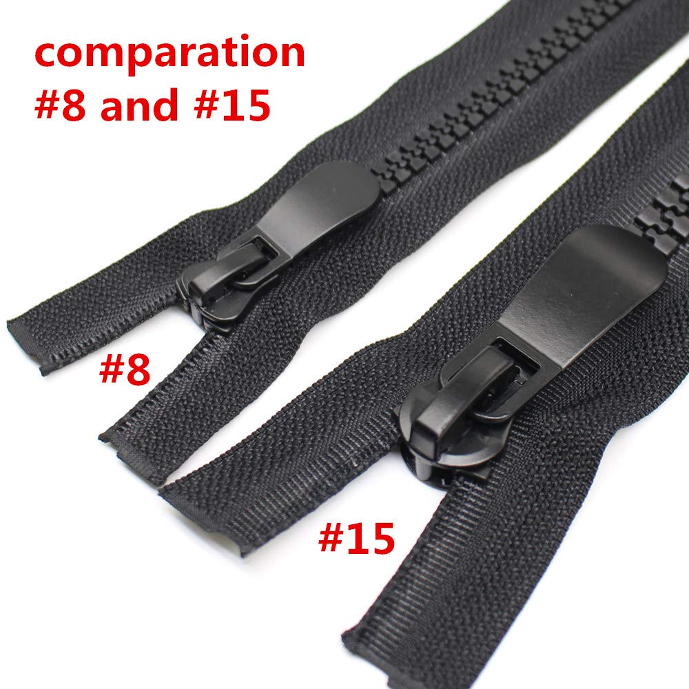 #8 24 Inch Large Two Way Separating Jacket Zipper for Sewing Black
