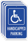 4-Pack Handicapped Parking Sign 12x18 Engineer Grade Aluminum | Engineer Grade - Rust Free - Weatherproof - UV Coated