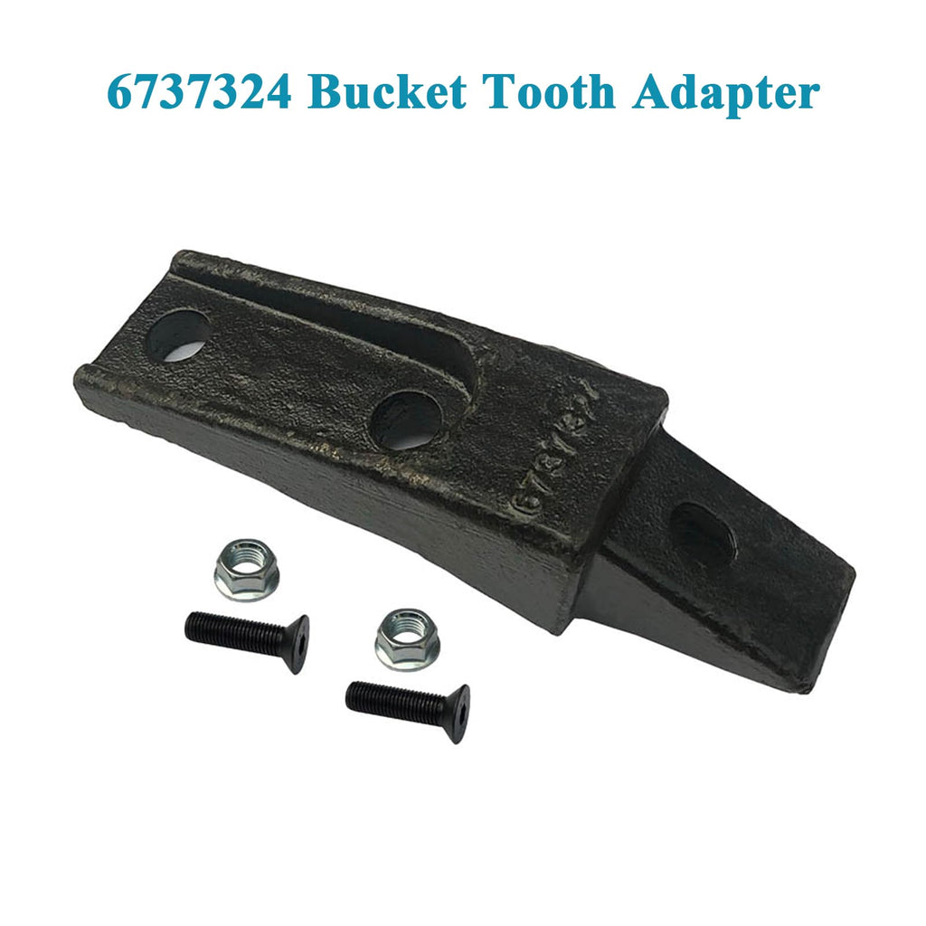HYAT 6737324 Bucket Tooth Adapter + M16X55 Bolts and M16 Nuts, Bobcat Style Bucket Teeth 6737324 Flush Mount Bolt On Adapter-5 Pack