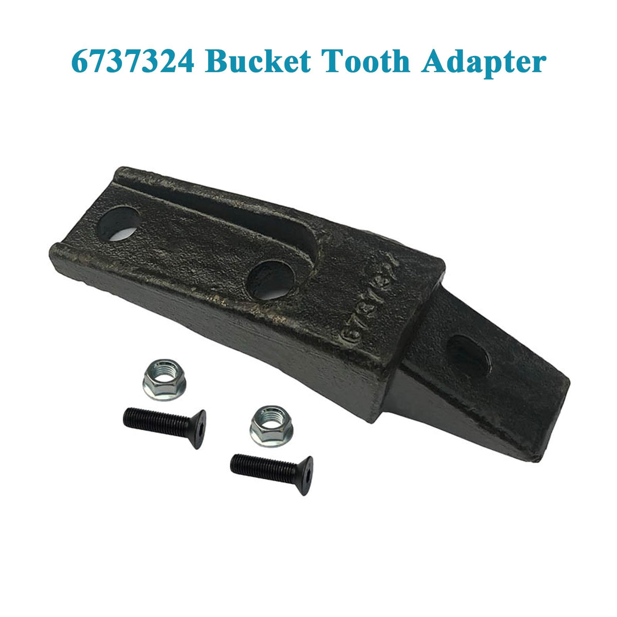 HYAT 6737324 Bucket Tooth Adapter + M16X55 Bolts and M16 Nuts, Bobcat Style Bucket Teeth 6737324 Flush Mount Bolt On Adapter-5 Pack