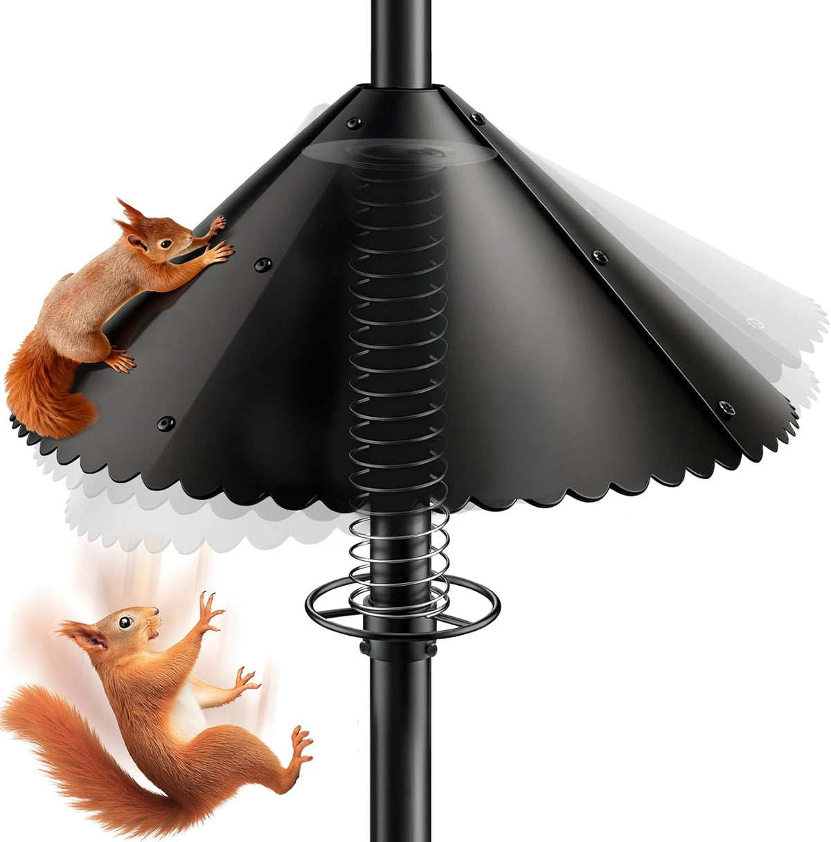 Upgrade Metal Squirrel Baffle for Bird Feeder Round Pole, for 0.5-1.2" Pole
