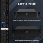3U Rack Mount Drawer, Server Rack Drawer w/Combination Lock