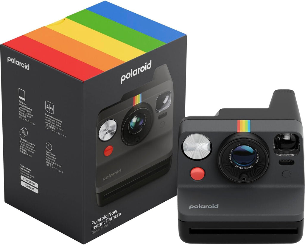 Now Generation 3 i-Type Instant Camera in Black Bundle | Instant Camera for Travel, Parties & Creative Photography