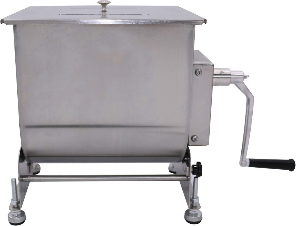 CMI Commercial Tilting Mixer Stainless Steel Manual Meat Mixers with Lid, 35Lb/20L Tilt Tank,(Mixing Maximum 35Lb for