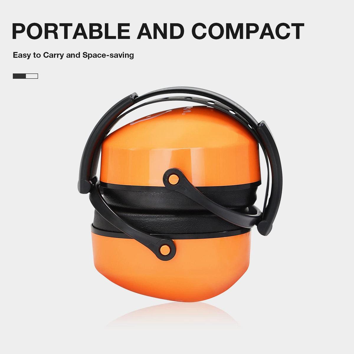 31dB SNR Hearing Protection Earmuffs, Foldable, Fluorescent Orange