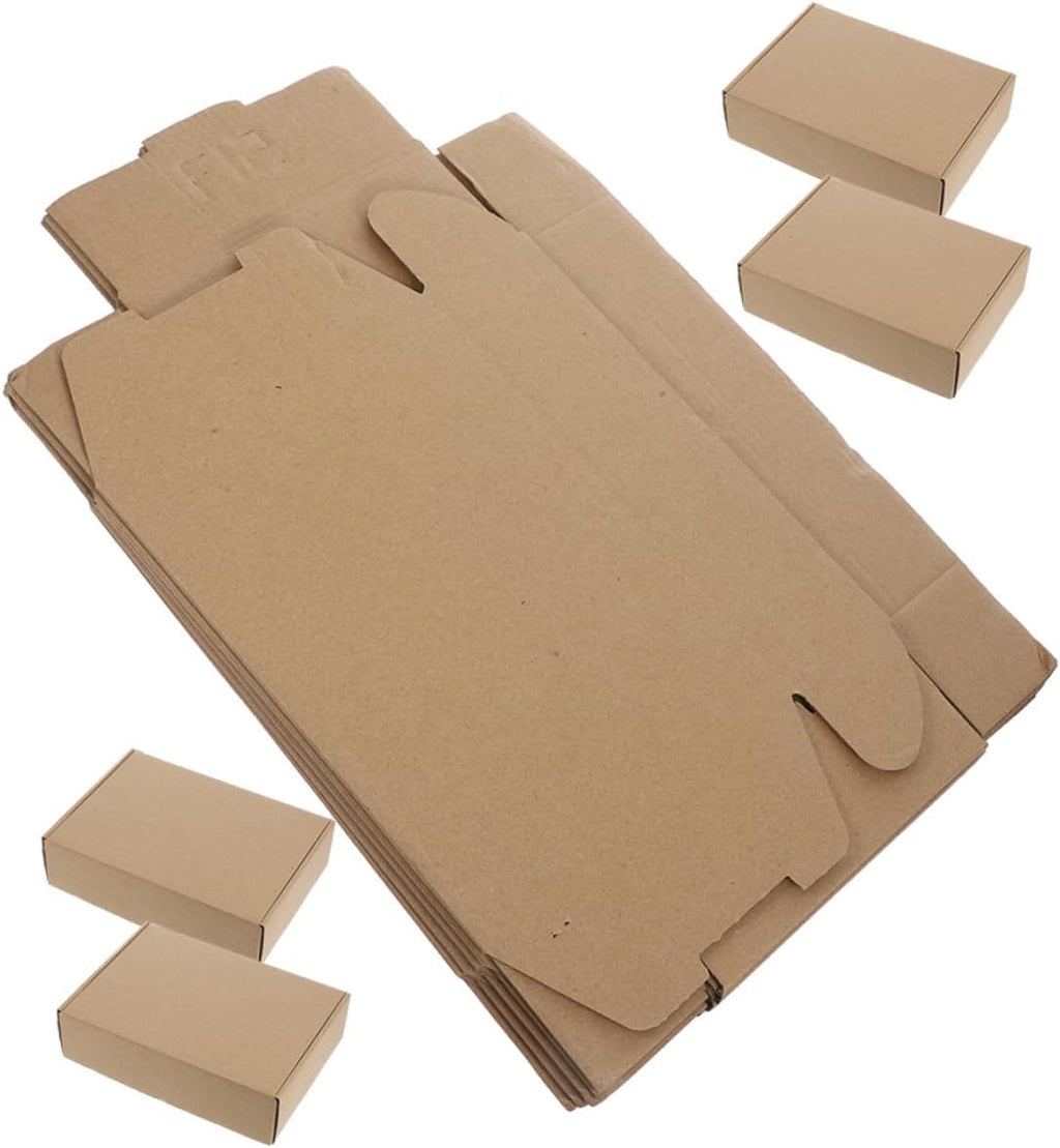 Cardboard Brown 10pcs Tab Lock Closure Mailer Boxes Kraft