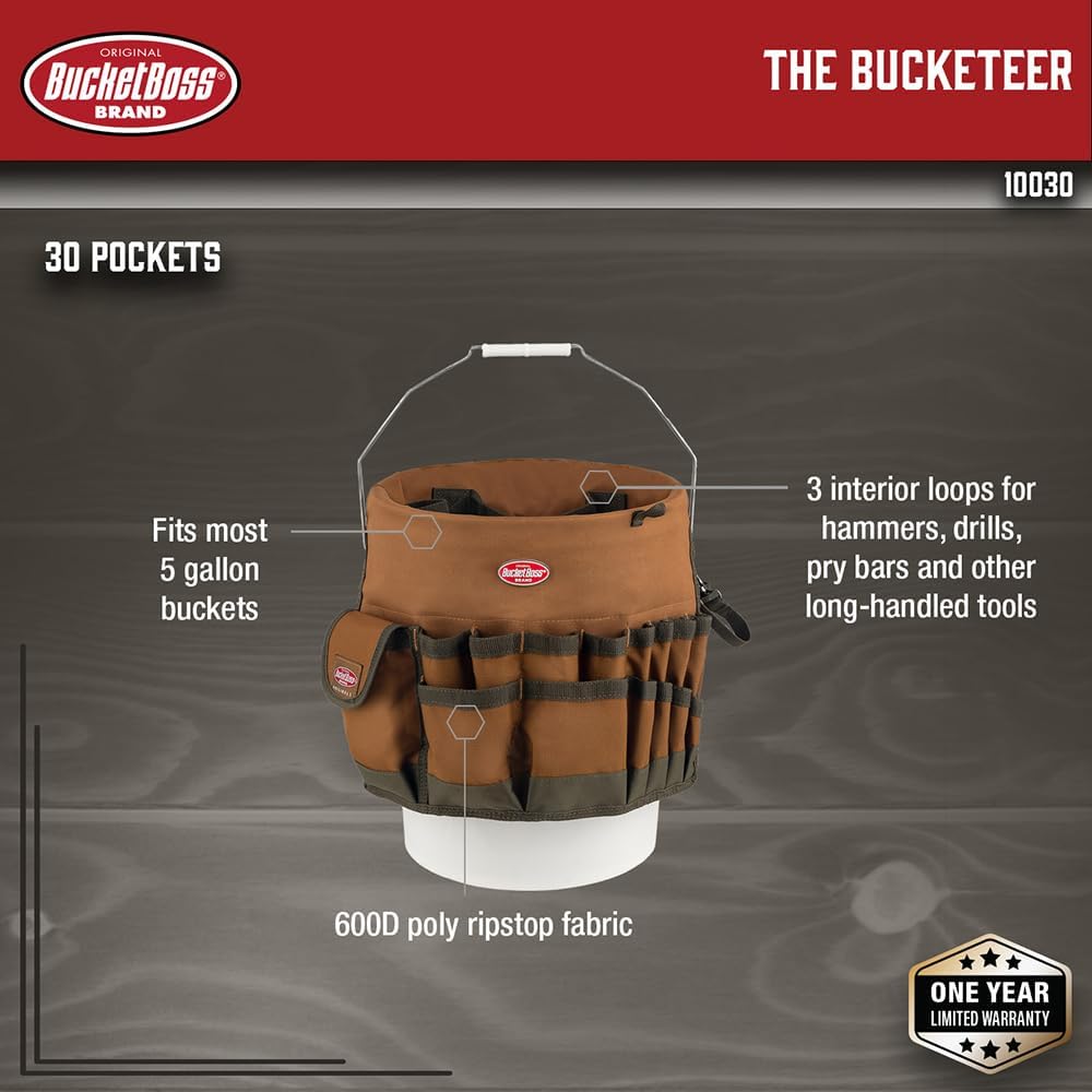 The Bucketeer Bucket Tool Organizer in Brown, 10030