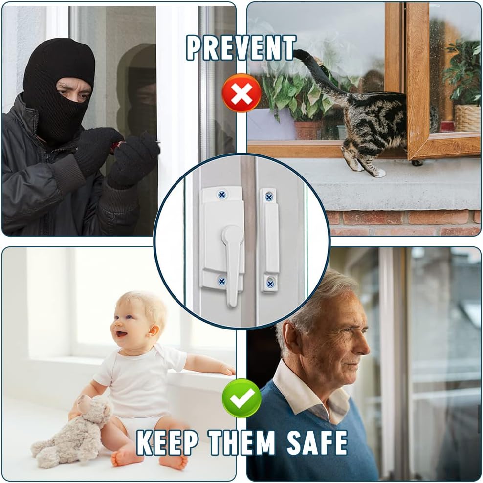 Sliding Window Sash Locks White ZUONAI 8 Pack Cam Sash Locks for Double Hung Window Latch Lock Security Vinyl Window