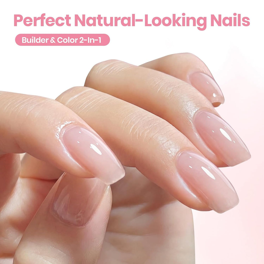 Beetles Builder Gel for Nails Rose Pink, TPO-Free Gel Builder & Nail Brush