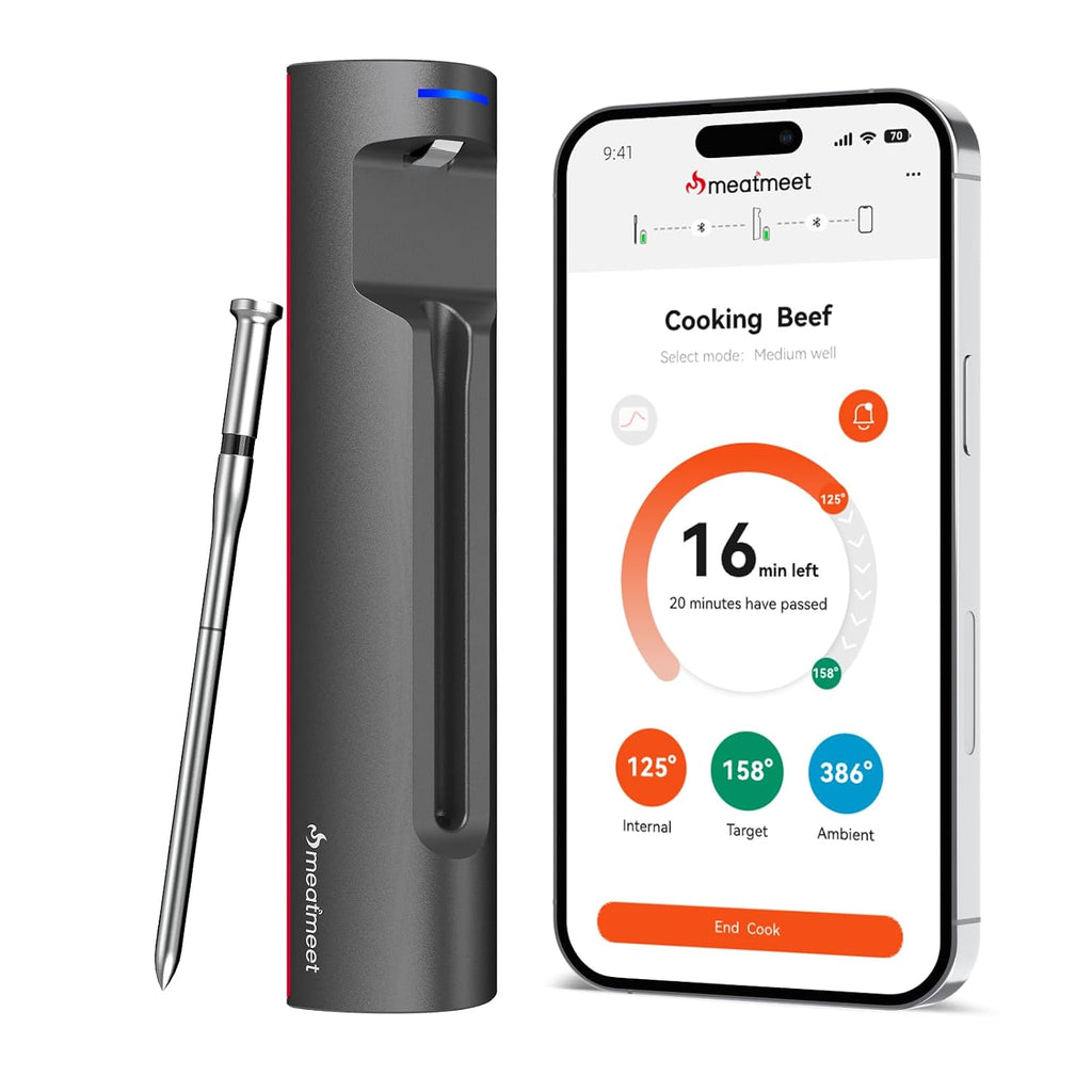 Wireless Meat Thermometer, Bluetooth 5.4, 6-Sensor, ±1°F Accuracy