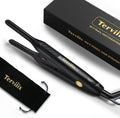 Pencil Flat Iron for Edges & Short Hair, 3/10 Inch | Adjustable Temperature, Small Hair Straightener for Men, Ceramic