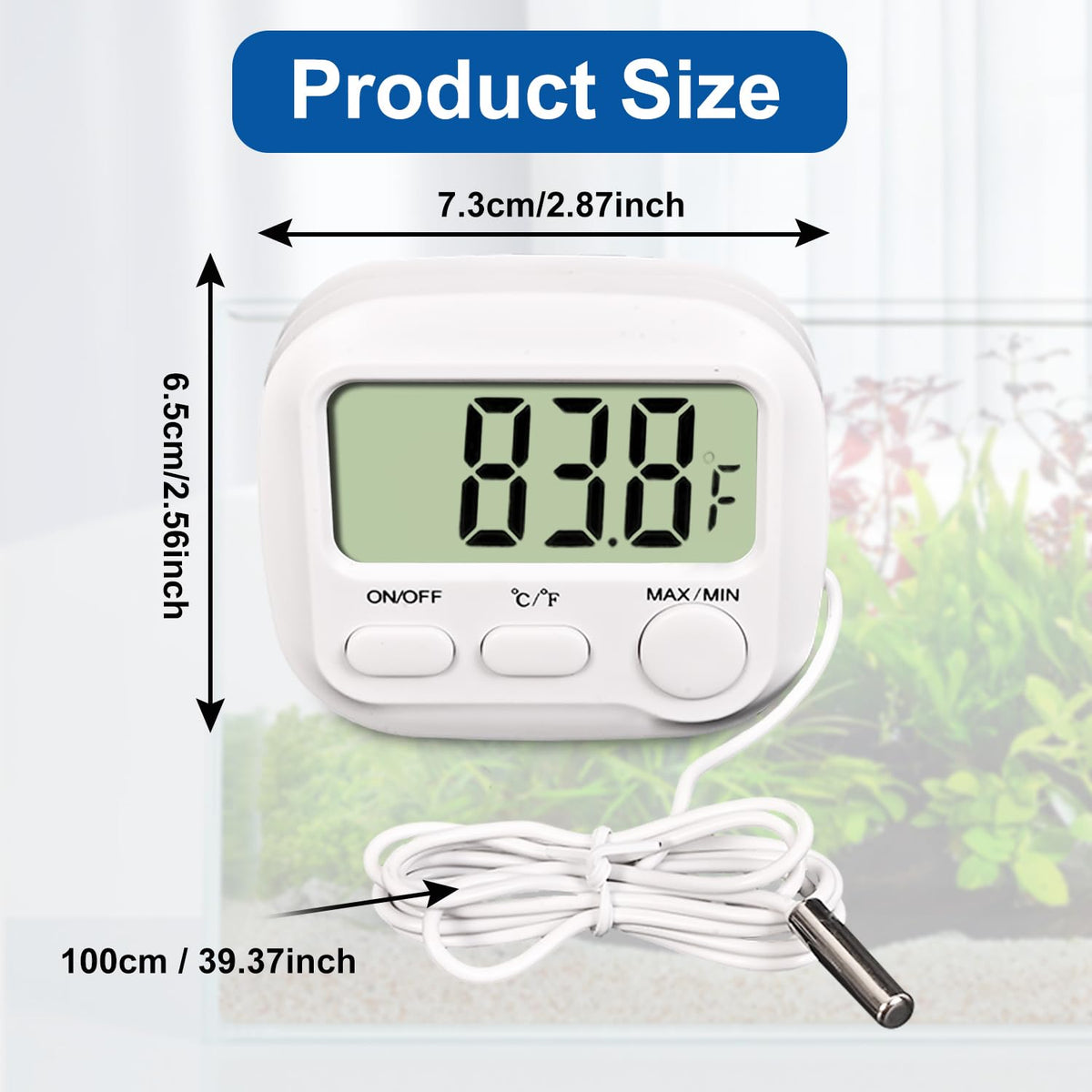 Digital Aquarium Water Thermometer,HD LCD Screen Fish Tank Thermometer