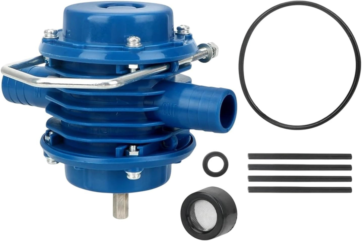 Hand Drill Water Transfer Pump with Startup Assist Design, Compact Size and Hose Ports for Everyday Water Transfer