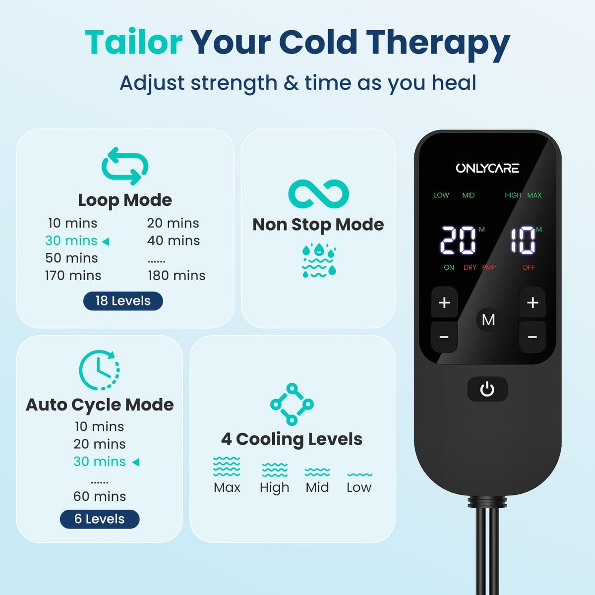Cold Therapy Ice Machine 2.0 w/Programmable Timer & Quiet Pump