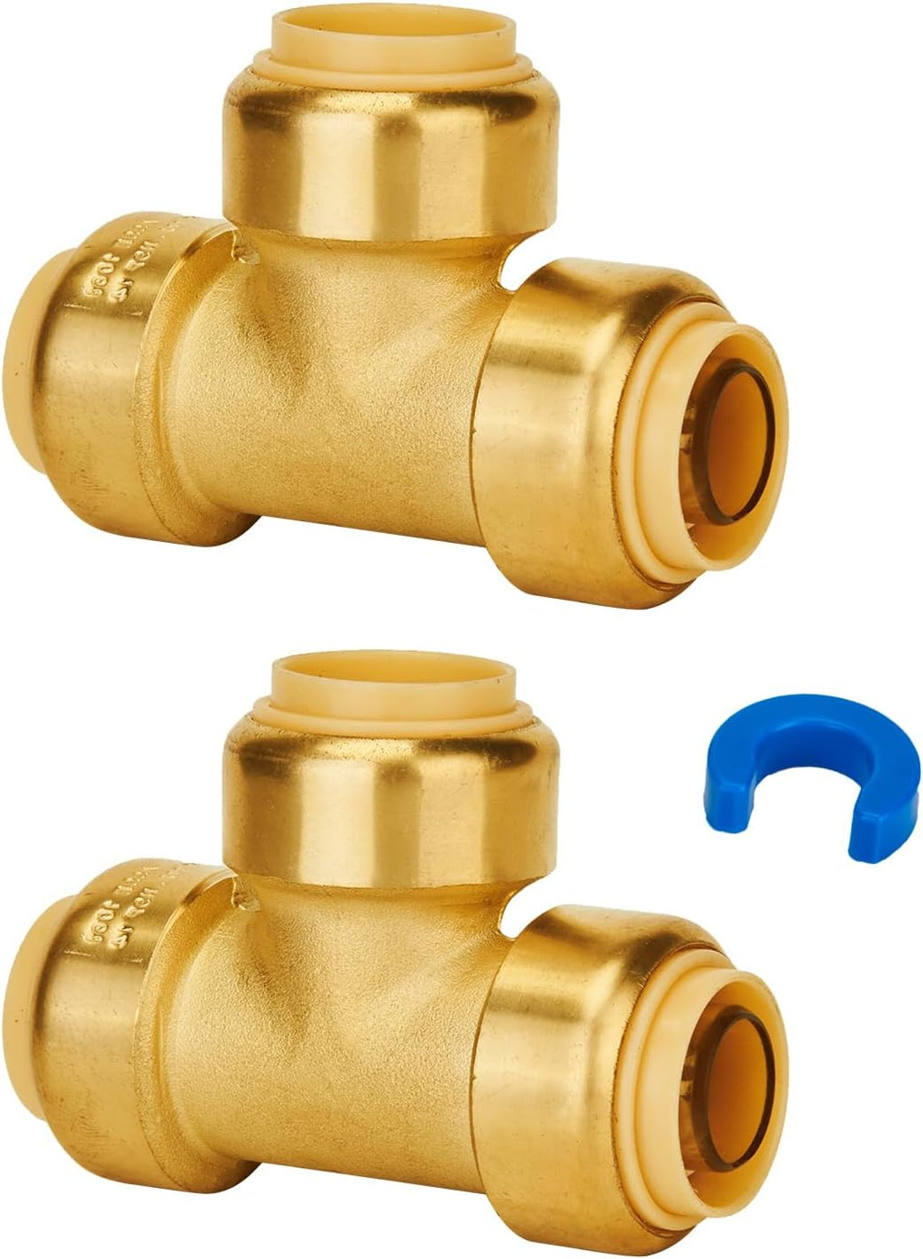 SUNGATOR Tee Plumbing Pipe Connector, 3/4-Inch Push Fit PEX Tee, 2-Pack