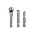 Countersink Deburring Tool Set Drill Bits 1/4 Hex Shank Chamfer Wood Countersink Deburring Drill Bit Tool 5/64 1/8 3/16 (Set of 3)