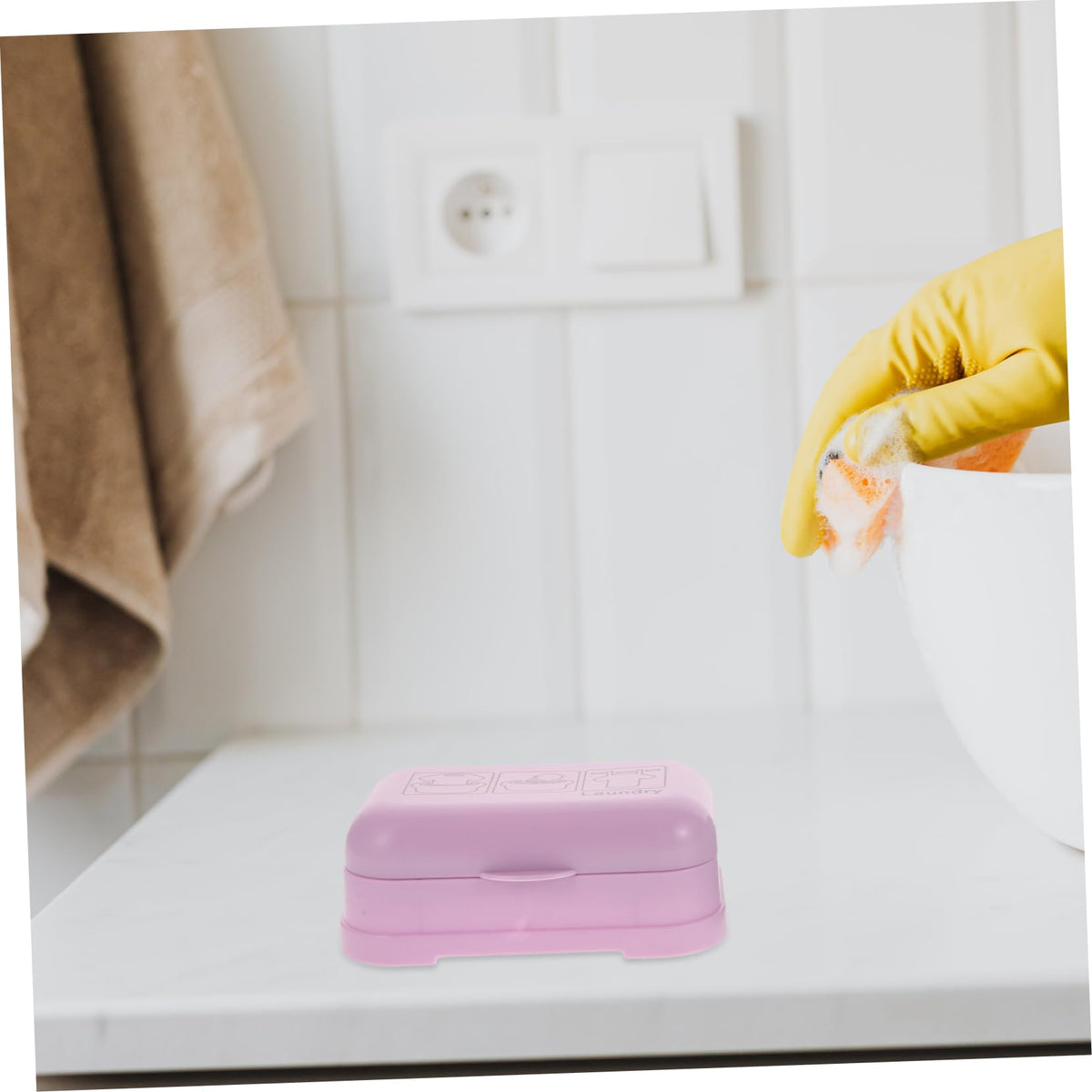 2pcs Plastic Soap Holder Travel Set with Lid for Camping