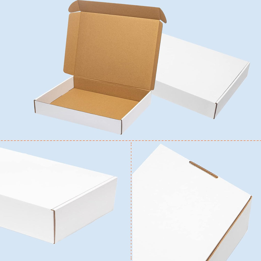 17x11x3" Shipping Boxes 20 Pack White Corrugated Cardboard Box | 3 Layers, Medium Literature Mailer Packaging
