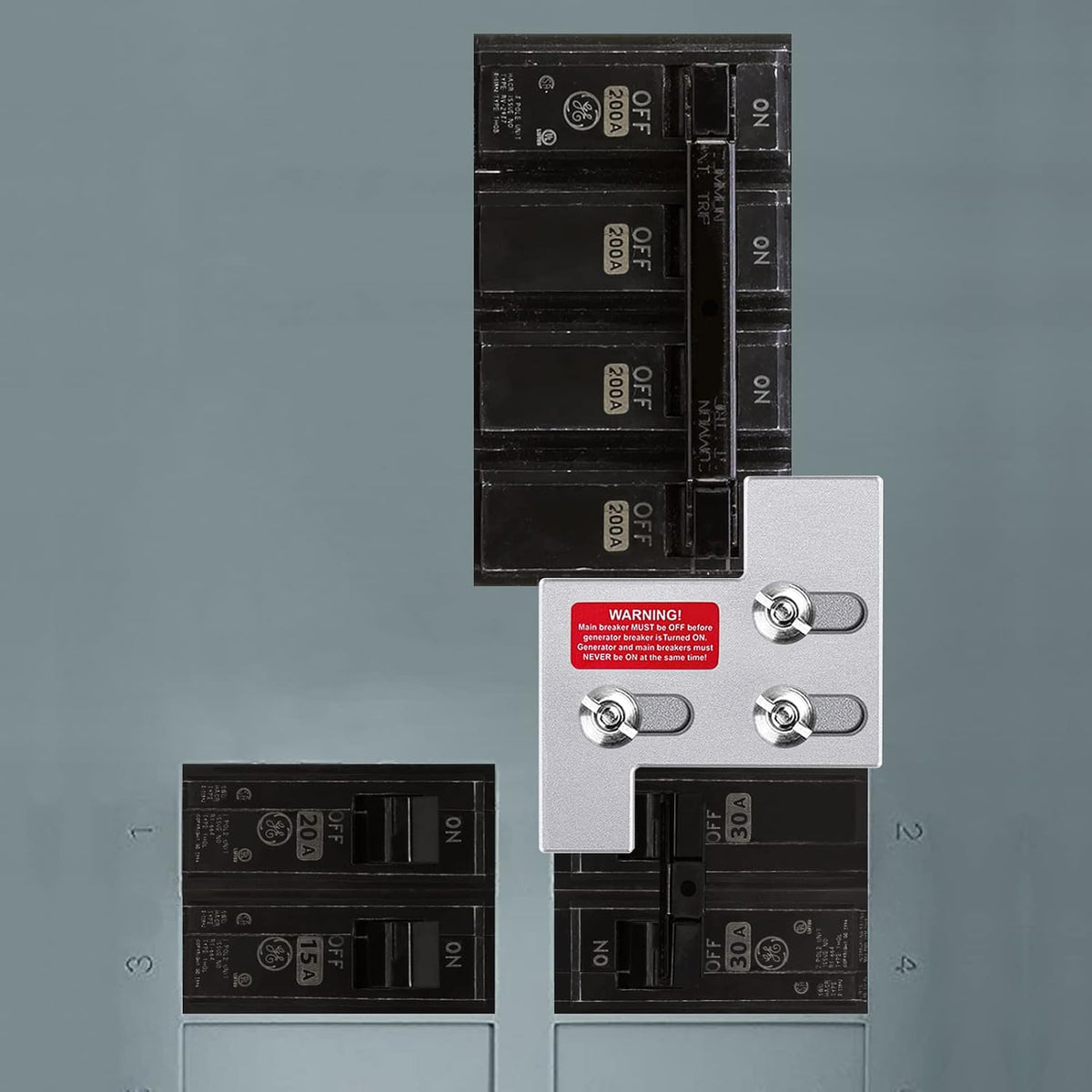 Generator Interlock Kit Compatible with General Electric GE 150 or 200 Amp